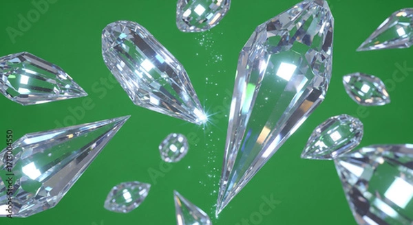 Fototapeta Stunning clear diamonds sparkle and dance, creating a luxurious and vibrant visual for your next project.