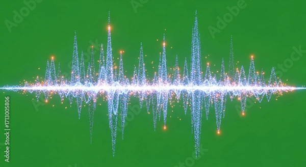 Fototapeta Dazzling digital sound wave pulses with vibrant energy, perfect for tech and music themes