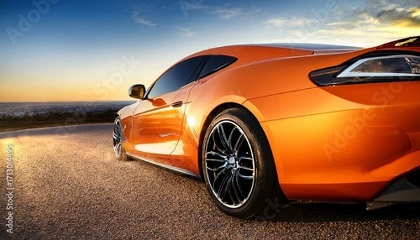 Obraz close up of an orange sports car