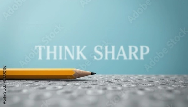 Fototapeta Pencil on Textured Paper with "Think Sharp"