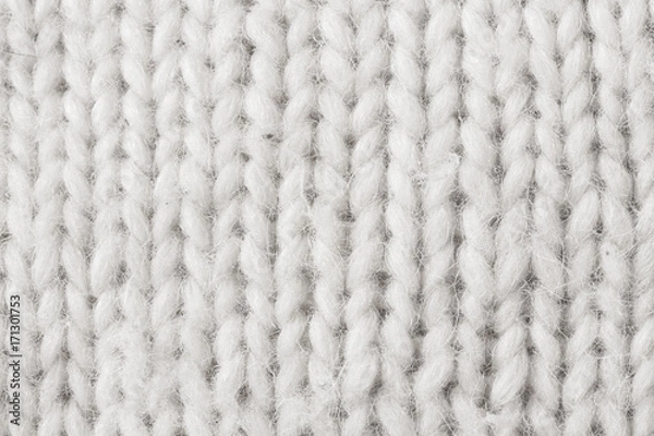 Obraz White Knitted Wool Background. 