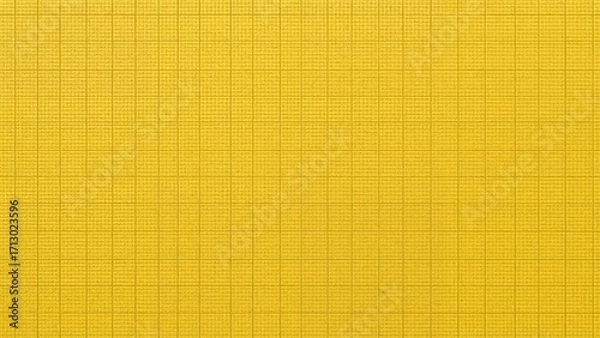 Fototapeta Energetic yellow workout mat with a joyful, square-patterned textured background