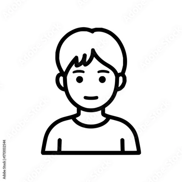 Fototapeta Illustration of a person avatar profile user icon character graphic design vector art image line drawing style