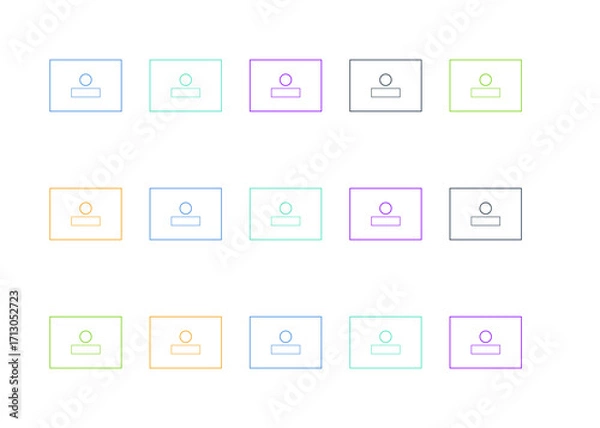 Fototapeta Artificial intelligence, cloud computing, and cybersecurity illustration set with 15 modern flat vector scenes including AI brain, cloud storage, data analysis, security shield, blockchain, and machin