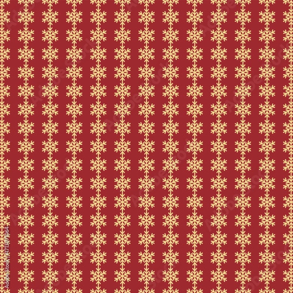 Obraz Red and Gold Christmas Snow Pattern