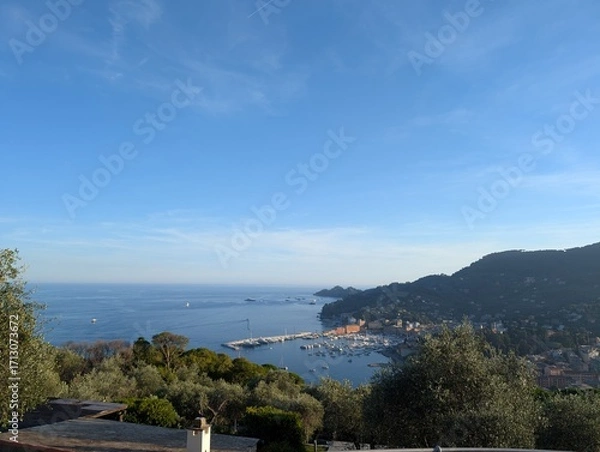 Obraz view of rapallo liguria italy