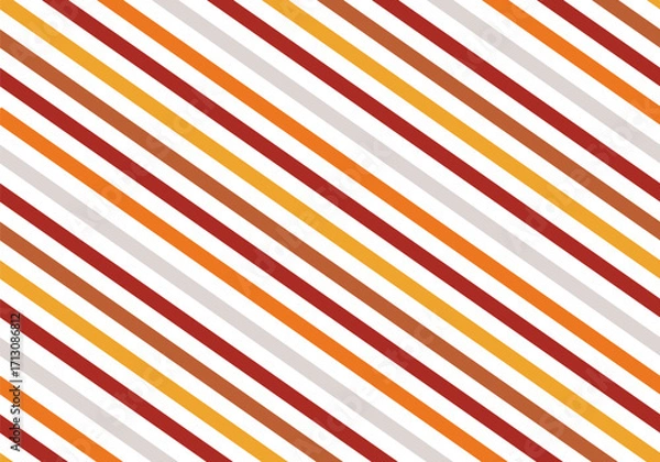 Fototapeta Seamless striped pattern with lines in various orange shades. Seamless Thanksgiving pattern with warm autumn tones. Fall cozy design. Harvest season