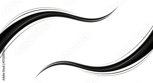 Fototapeta Sleek black abstract waves create elegant modern background for dynamic design projects