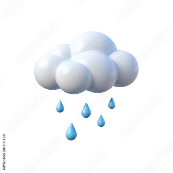 Fototapeta Rain Cloud, isolated on transparent background