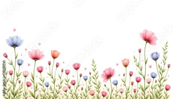 Obraz tulip flowers border