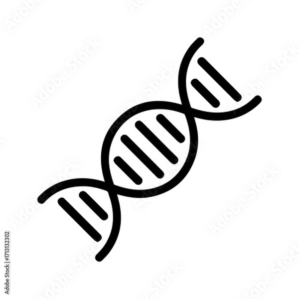 Fototapeta Modern DNA strand graphic for science, medicine, or technology projects, representing genetics, heredity, and the building blocks of life, a scalable design