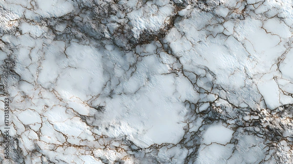 Fototapeta Dramatic White Marble Texture with Intricate Veining