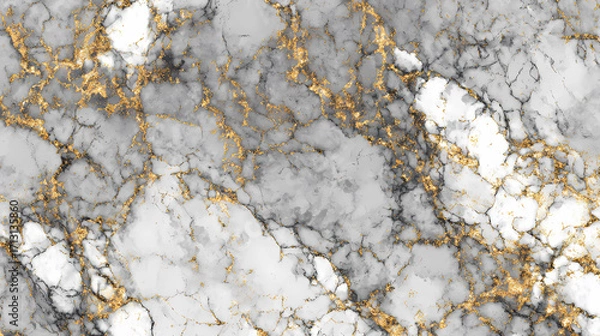 Fototapeta Marble Texture with Golden Veins Luxurious Abstract Background Pattern