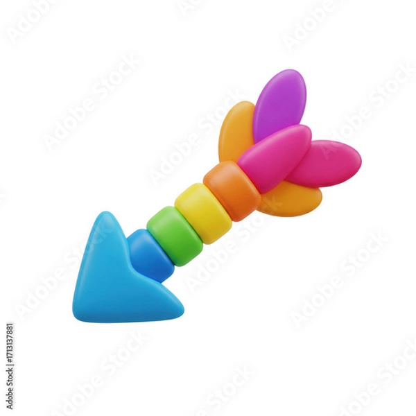 Obraz Vibrant directional pointer with spectrum gradient on dark backdrop, promoting diversity