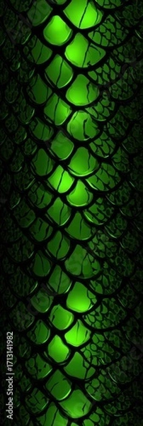 Fototapeta Green snake skin texture pattern