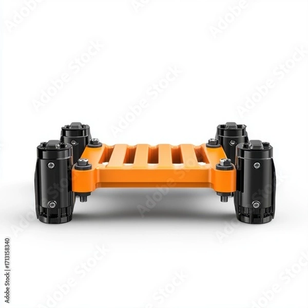 Fototapeta Bright Orange Skateboard Design with Modern Wheels and Sleek Structure