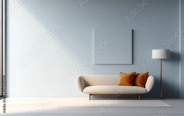 Obraz Minimalist Living Room With Simple Design and Warm Colors