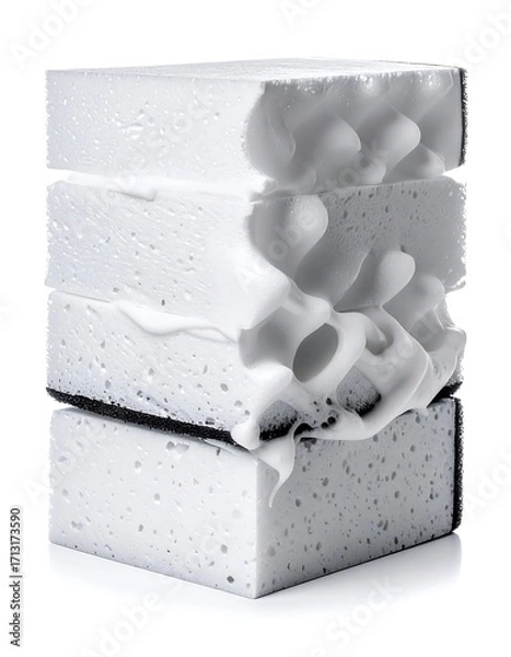 Fototapeta Stack of white foam blocks