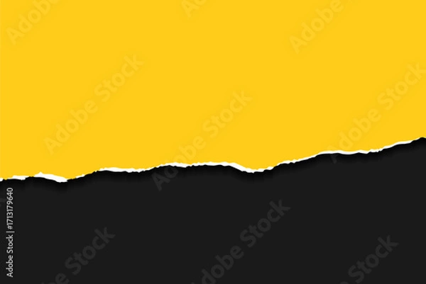 Obraz Yellow and black torn paper background