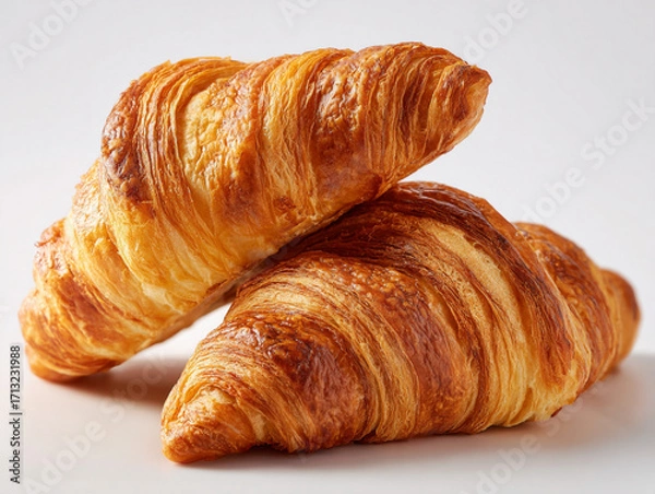 Obraz Fresh Croissants on White Background