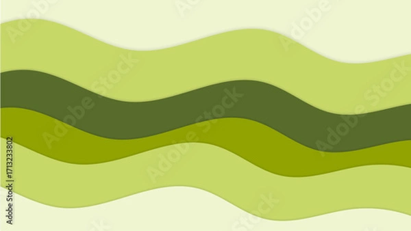 Fototapeta Abstract Wavy Background with Multiple Shades of Green Layers