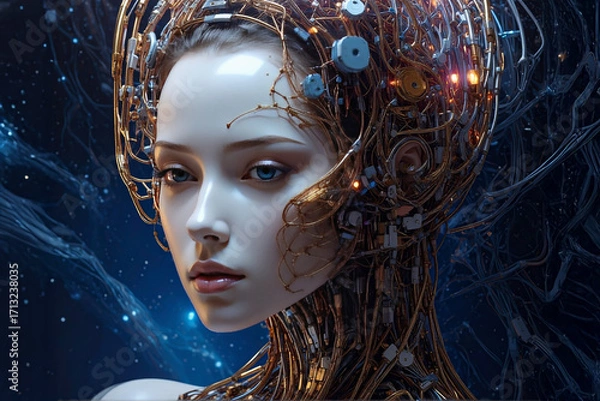 Fototapeta Artificial Intelligence - humanoid