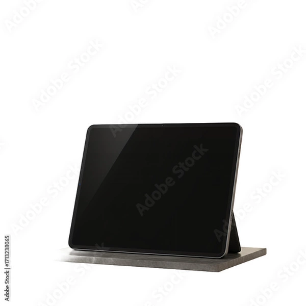 Fototapeta Tablet Mockup on Minimalist Background with Blank Screen for App Presentation
