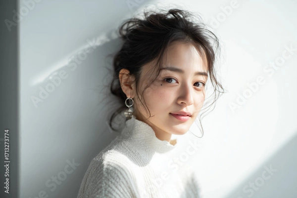 Fototapeta おしゃれなファッション広告の様な日本人女性のポートレート