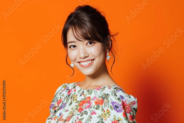 Fototapeta おしゃれなファッション広告の様な日本人女性のポートレート