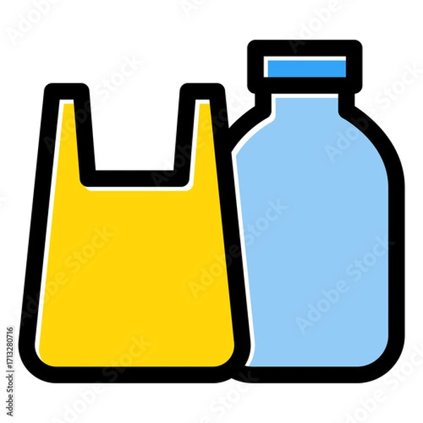 Obraz plastic bag and bottle icon