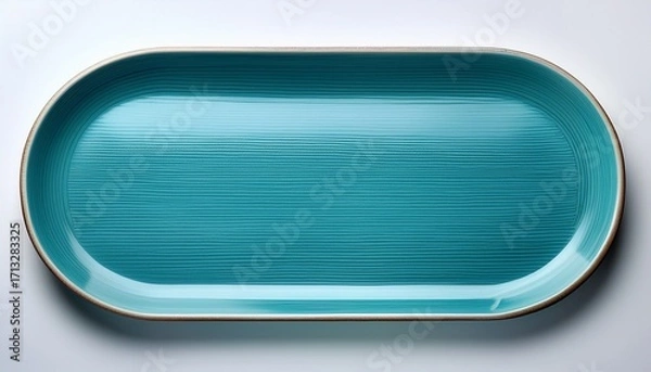 Fototapeta Smooth Turquoise Tray With Soft Shadowing