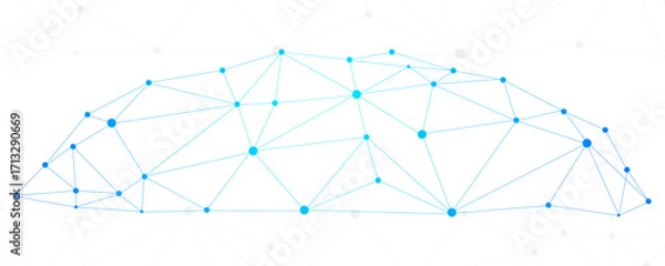 Fototapeta Plexus technology futuristic network connecting dots and lines