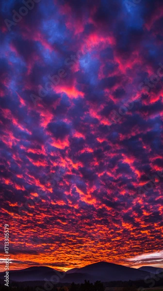 Fototapeta Sunset, beautiful rosy clouds, and the afterglow on the horizon