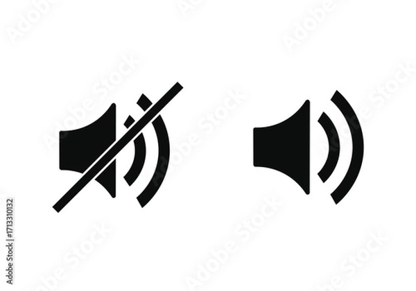 Fototapeta Speaker and mute volume icon