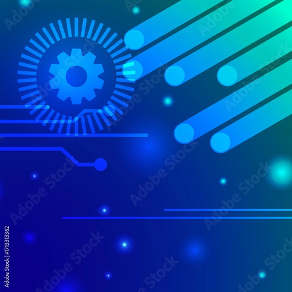 Fototapeta Futuristic Neon Particle Dimension
