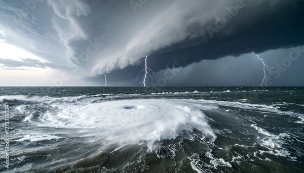 Obraz Dramatic storm over churning ocean