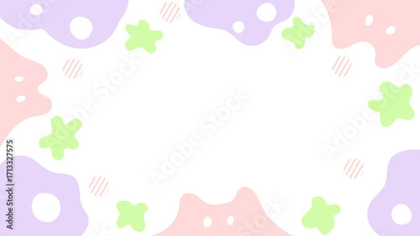 Obraz 動画配信用の背景50　かわいいモンスターと幾何学柄