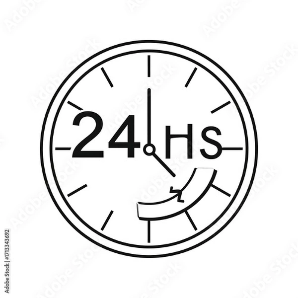 Fototapeta Simple 24-hour clock icon