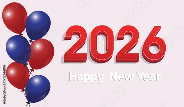 Fototapeta 3d 2026 lettering new year text logo, calligraphy, 2026 lettering . Number, lettering logo, number, new, gold, 2026, alphabet, new year, concept