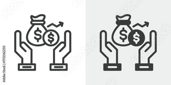 Fototapeta Revenue Icon Set in Outline and Mixed Style Vector Illustration