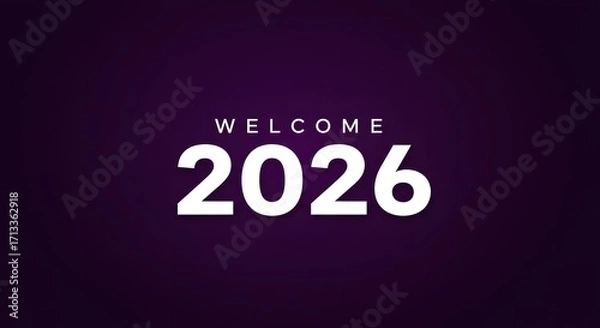 Fototapeta A Warm Welcome to 2026: A simple yet striking visual with a bold, modern design welcomes the new year with a stylish touch. 