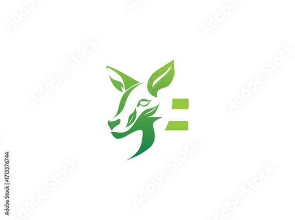 Fototapeta Modern agriculture biotech logo design combining eco-friendly elements with a green leaf and DNA symbol. Abstract emblem representing organic farming, sustainable agriculture, and innovative farm f