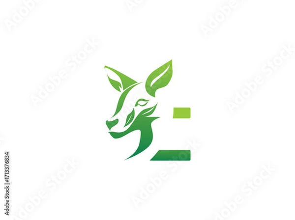 Fototapeta Modern agriculture biotech logo design combining eco-friendly elements with a green leaf and DNA symbol. Abstract emblem representing organic farming, sustainable agriculture, and innovative farm c