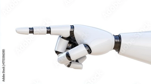 Fototapeta Robotic Hand Gesture Pointing Forward in Futuristic Concept