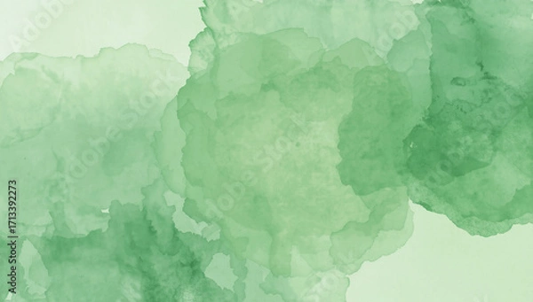 Fototapeta Watercolor Abstract Green Background: Soft Pastel Texture and Fluid Pattern Design