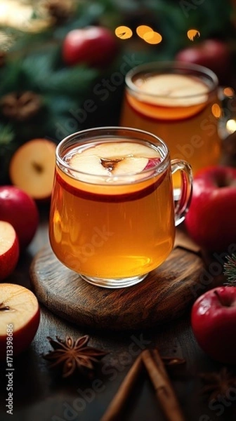 Fototapeta Steaming hot apple cider