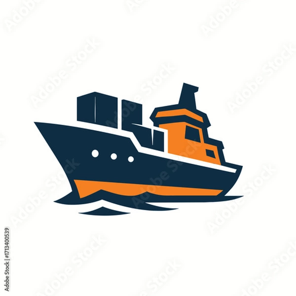 Obraz Cargo Ship Freighter Vector Icon