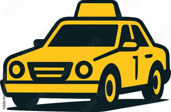 Obraz Yellow Taxi   Cab Vector Transport Icon