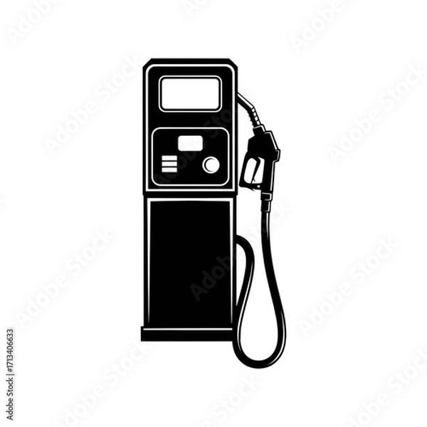 Obraz Stylized outline illustration of a classic gas pump with neon pink and white accents station fuel isolated on a white transparent background png file download.
