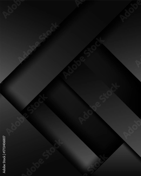 Fototapeta abstract background modern design with black and gray diagonal shapes sleek gradient depth subtle 3d effect stylish geometric wallpaper elegant minimal luxury art for digital template and decor